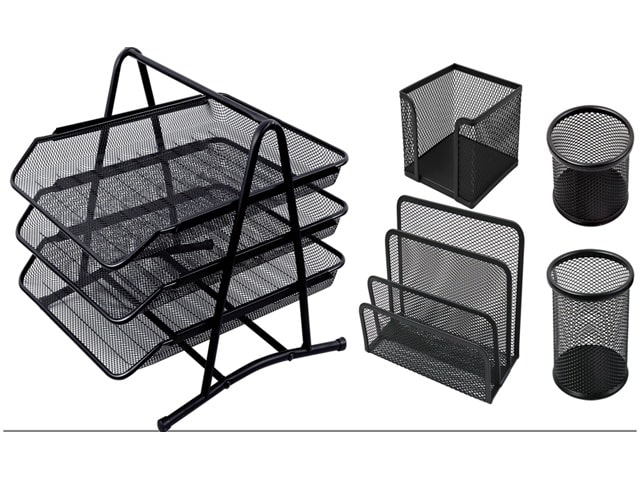 33004 ensemble organiseur de bureau metal complet hy2214 noir.jpg 33004 ensemble organiseur de bureau metal complet hy2214 noir.jpg