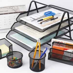 33272 ensemble organiseur de bureau metal complet hy2214 gris.jpg