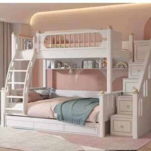41956 chambre a coucher enfant ref 1068 superposee 190x50x115 blanc doree.jpg